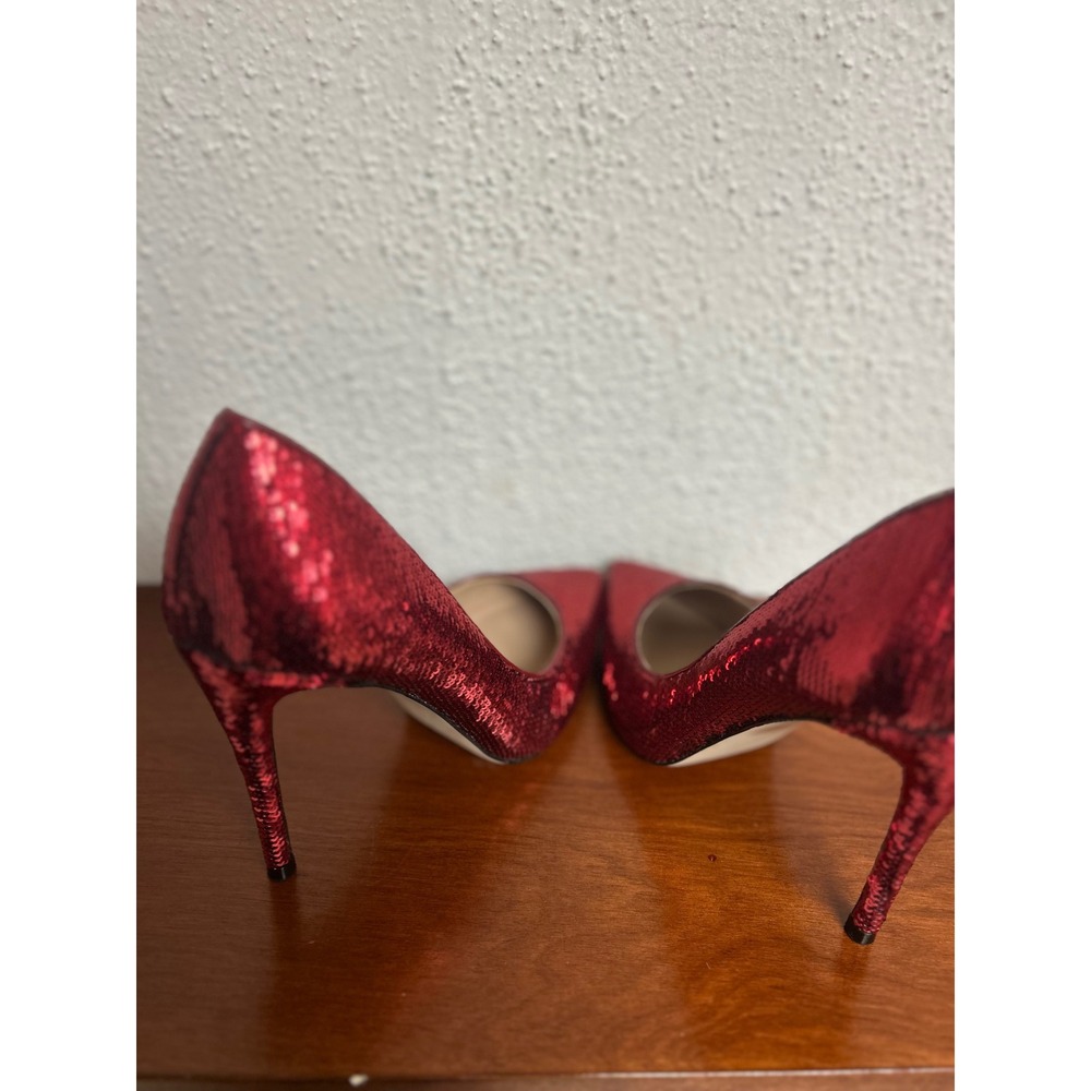 Aldo Stessy Red Sequin Pointed Toe Stiletto Pumps Womens 8 - Picture 10 of 12